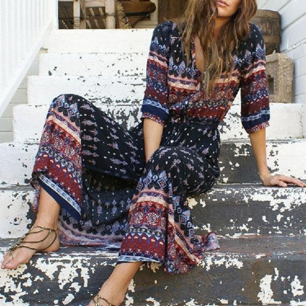 2021 Hot Pick - Boho Long Maxi Floral Dress - Picture 1 of 8